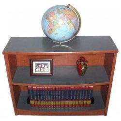 Taft Bookcase with Globe - Classic Blue Ocean Style (Blue Ocean) (42.5"H x 38"W x 13"D)