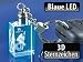 Schlüsselanhänger WASSERMANN 3D Kristallglas Sternzeichen mit blauer LED Taschenlampe