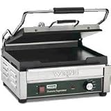 Waring WFG250 Large Single Section Smooth Surface Commercial Pannini/Sandwich Grill - 120V