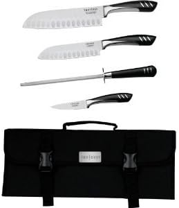 Premium High Quality Top Chef by Master Cutlery 5-Piece Chef Basic Knife Set with Nylon Carrying Case