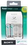Sony Battery Charger W/ 2 Aa Bp Compact Design W/ Flip Down Plug & Worldwide Voltage