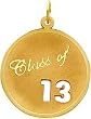 Class of 13 Cut Out Round Charm 14K Gold