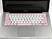 Case Star ® Quality Pink and White Color Keyboard Silicone Cover Skin for Macbook 13