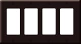 Combination Switch & Outlet Plates: Leviton 80412 Decora Wall Plate, 4 Gang, Brown