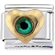 Heart May Birthstone Italian Charm