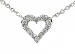 Sterling Silver Pave CZ Heart Necklace