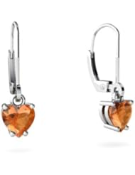 Genuine Fire Opal 14kt White Gold Lever Back Earrings