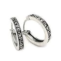 16mm Marcasite Hoop Earrings