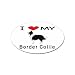 I Love My Border Collie Oval Magnet