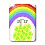 Sandy Mertens St. Patricks Day - Lucky Gold Coins and Rainbow - Light Switch Covers - single toggle switch