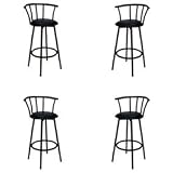 24 Metal Swivel Bar Stools with Black Vinyl Seats