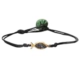Black Diamond Bracelet - Gold Fish Charm