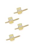 Solid 14k Gold and Diamond Stud Set (4)