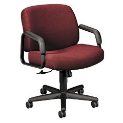 3500 Series Managerial Mid Back Swivel/Tilt Chair, Black Frame/Burgundy Olefin (HON3502AB62T) Category: Fabric and Vinyl Task Chairs