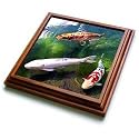 Chinese Koi Carp Fish - 8x8 Trivet With 6x6 Ceramic Tile