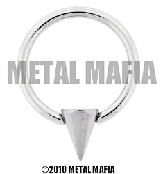 STEEL CAPTIVE RING WITH SPIKE BALL