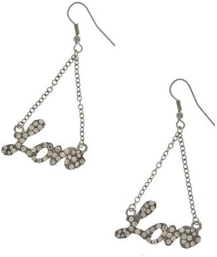 KARMAS CANVAS CHAINED LOVE EARRINGS (Silver)