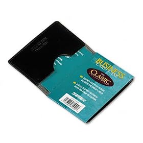 Samsill 81000 - Vinyl Business/Credit Card Wallet Holds 20 2 x 3 1/2 Cards, Black-SAM81000