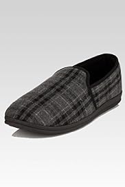 Freshfeet Slip-On Woven Check Slippers with Silver Technology