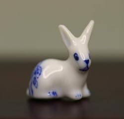 Dollhouse Miniature Handpainted Porcelain Rabbit