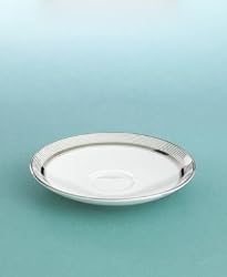 Martha Stewart Collection with Wedgwood "Ribbon Stripe" Saucer in Silver, 6"