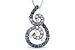 1 Carat Blue Sapphire and Diamond 14K White Gold Pendant w/Chain