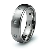 Stainless Steel Ring with CZ (Sizes 8-12)