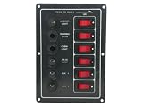6 Gang Black Vertical Boat Switch Panel (021)