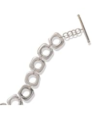 CleverSilvers 7.25 Inch Cut Out Soft Square Toggle Bracelet