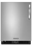 KitchenAid Architect Series II KURS24LSBS 24 Under-Counter Stainless Steel Refrigerator with 5.7 Cu. Ft. Capacity & Adjustable Temperature Control: Black Cabinet/Left-Swing Door