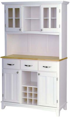 Childrens Toyshop  Kitchen & Housewares : Buffet with 2-Door Hutch- White/ Natural