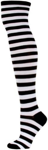 Julietta Women's Striped Over the Knee Socks - 1 Pair - White/Black