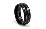 Black High Polish Titanium Ring 8mm