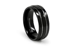 Black High Polish Titanium Ring 8mm