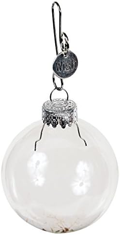 MAKE A WISH! 2015 Glass Globe Dandelion Wish Keepsake Ornament. Real Dandelion "Wish" Seed w/Silver Charm.GREAT GIFT! Unique Holiday Ornament is Sure to be Treasured for Years. Limited Supply.