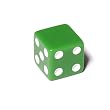 16mm d6 Green Opaque Square Edge Dice with "Blank 1 Pip"