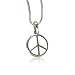 White Silver Small Peace Pendant Necklace Fashion Jewelry 16"