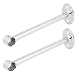 uxcell 2個シルバートーンメタリック25mmのダイヤ服パイプレバーブラケット