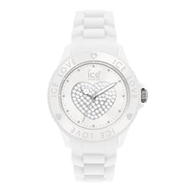 Ice Watch - LO.WE.S.S.10 - Ice Love - Montre Femme - Quartz Analogique - Cadran Blanc - Bracelet Silicone Blanc - Petit Mod�le