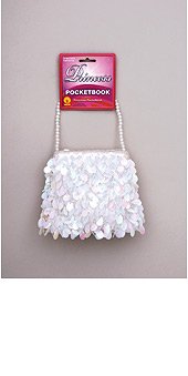 Girls White Sequin Handbag