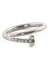 Twisted Nail Ring Gothic Nail Art Twisted Gunmetal Silver Tone RL31 Punk Cocktail Fashion Jewelry