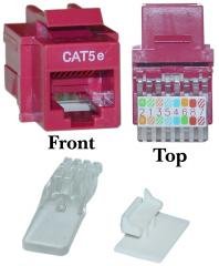 CAT5E, RJ45 Keystone Jack, Tooless, Red Color