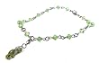 Anklet - A66 - Sized to Fit - Swarovski (tm) Crystal Beads ~ Peridot (Green) with Flip Flop Sandal Charm