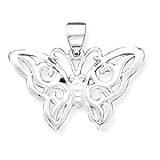 Pendant and Necklace Set - Sterling Silver Butterfly Pendant w/18 Silver Box Chain Necklace Included