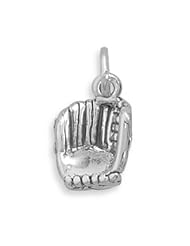 Sterling Silver Oxidized Baseball Mitt Charm