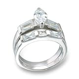 1ct Marquise cut Wedding Ring Set 2pc Bridal Ring Set