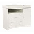 South Shore 2280331 Peak-a-Boo Collection Changing Table with Drawers, Pure White