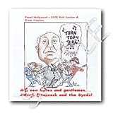 Londons Times Funny Panel Hollywood Cartoons - Alfred Hitchcock And The Byrds - Iron on Heat Transfers