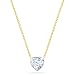 Willow Bimetal Milestone Floating CZ Heart in 14k Yellow Gold Bezel + Sterling Silver Chain Necklace