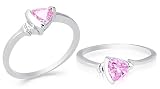Trillion Cut Pink Cz Ring Sterling Silver Size 9